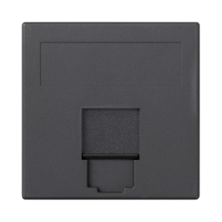 IT-/Telefonplatte Simon 500 KRONE H 1x RJ Keystone 1fach flach 50 × 50mm graphitgrau 50017085-038
