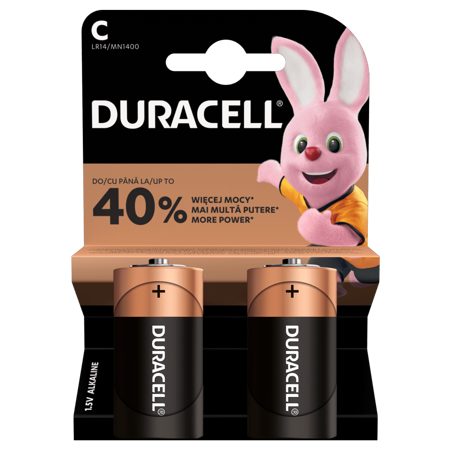 Duracell Alkaline-Batterien C LR14 1,5V DURACELL Blister 2 Stück