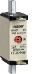 NH-Sicherungseinsatz NH000 gG 500V 10A Kombi-Melder mit isolierter-Grifflasche Hager LNH0010MK