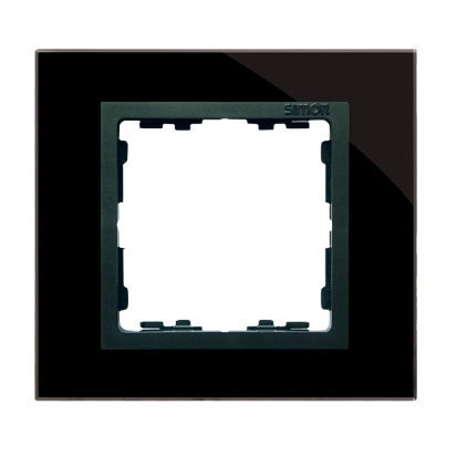 Rahmen 1fach Glas schwarz/ Zwischenrahmen graphit Kontakt Simon 82 82817-32