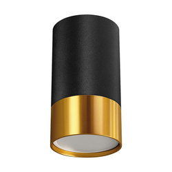 PUZON DWL GU10 SCHWARZ/GOLD schwarz/gold runder Deckenanbaustrahler Struhm 04123