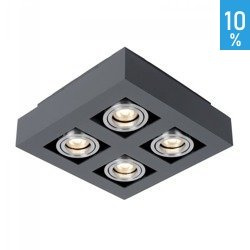 Aufbaustrahler Schwarz, aluminium Aluminium, Stahl Klassisches Halogen oder LED IT8002S4-BK/AL